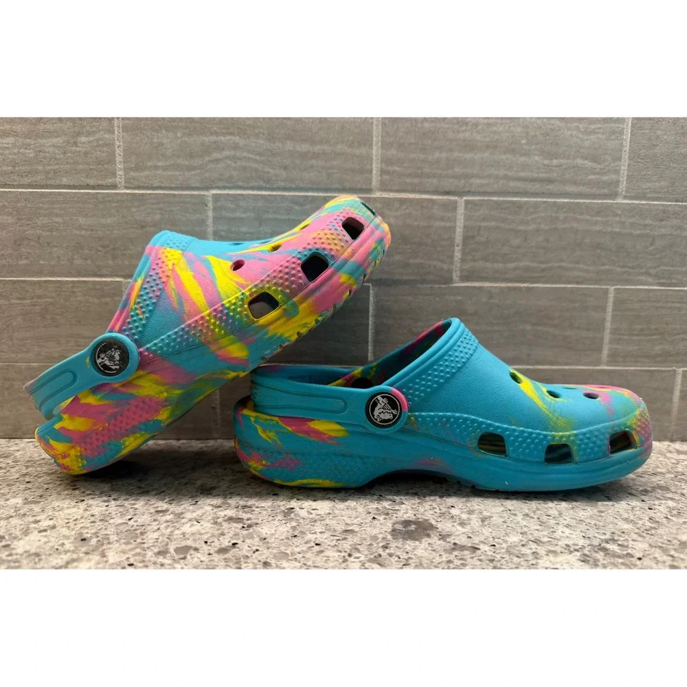 Crocs Little Kids Colorful Marbled Classic Clog Slip On Casual Shoes Size C12